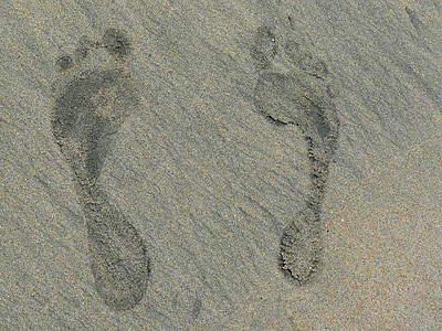 picior, printuri, nisip, plajă, Dominicană, Republica, exotice