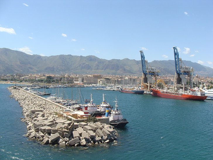 port, part, crane, landscape