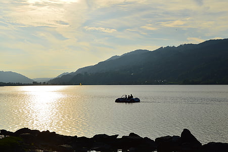 alpsee, immenstadt, allgäu, sky, view, lake, pedal boat