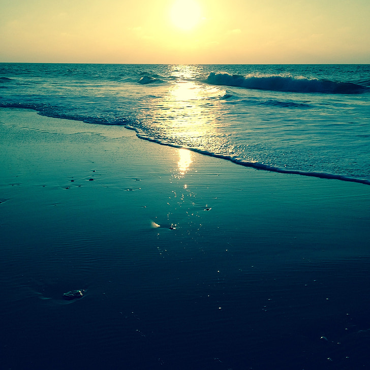 Ocean, Lacanau, Beach, kesällä, Gironde, sininen, Sand