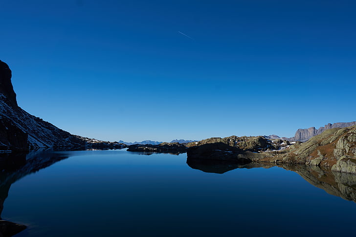 Chamonix, Brevent, Alpok, Lac cornu, alpesi tó, tó, kék