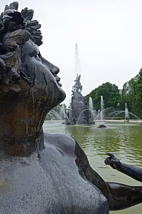 statue, marble, wet, sculpture, monument