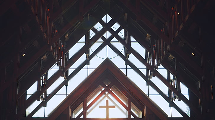 silhouette, photo, roof, interior, view, chuch, cross