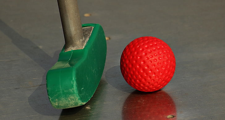 minigolf, mini golf club, dyktighet spillet, Mini golfball, ballen, minigolf-anlegget, hindringer