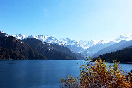 tianchi, jazero, sneh, v Sin-ťiangu