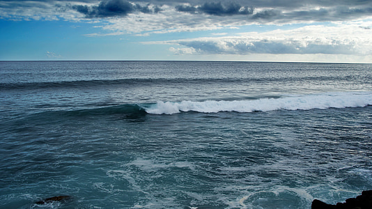 Oceano Indiano, Isola della Reunion, natura, cielo, blu, spiaggia, onde del mare