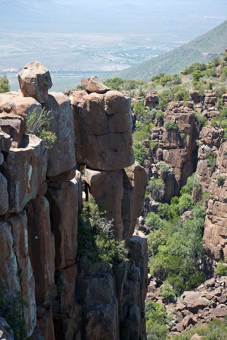 Vall de la desolació, piles de dolerite, Sud-àfrica, cap oriental, paisatge