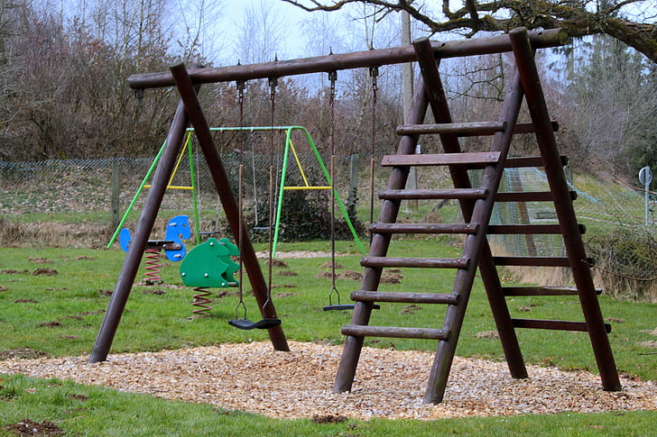 children's playground, swing, head, playground, play, game device, play outside