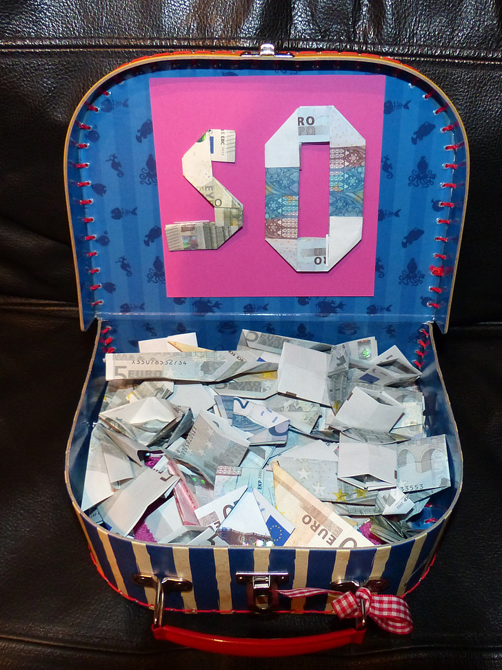fifty, 50, euro, luggage, currency, bank note, money