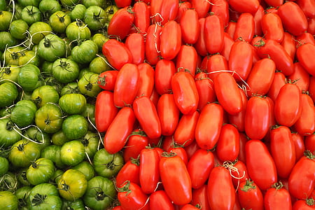 toidu, värske, tomatid, köögiviljad, toidu ja joogiga, punane, arvukus