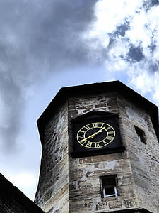 clock tower, tornis, laiks, ēka, debesis