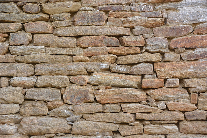 paret, pedres, mur de pedra, ex, poble, arquitectura, material de pedra