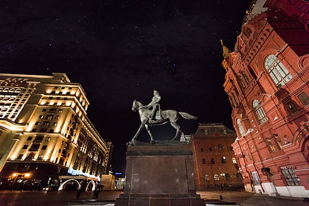 Moscou, Marshall, Júkov, plaça Roja, Kremlin, Rússia, Monument