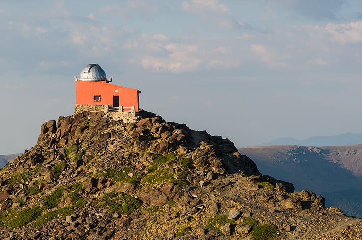 observatoř, Costa de la luz, Španělsko, hory, pohled, cestovní ruch, kameny