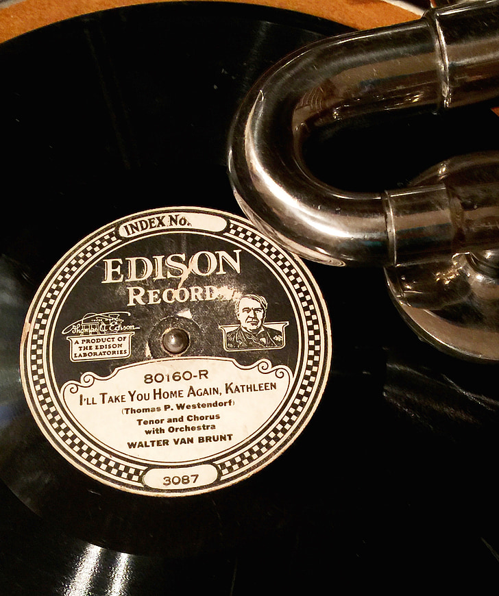 edison, record, phonograph, music, sound, audio, entertainment