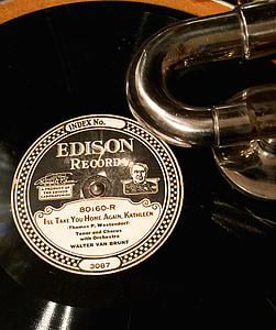 Edison, record, fonografo, musica, suono, audio, intrattenimento