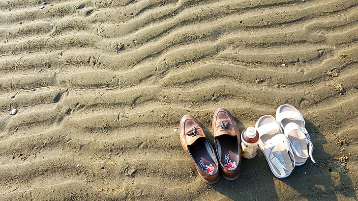 Кеят, море, обувки, пейзаж, плаж