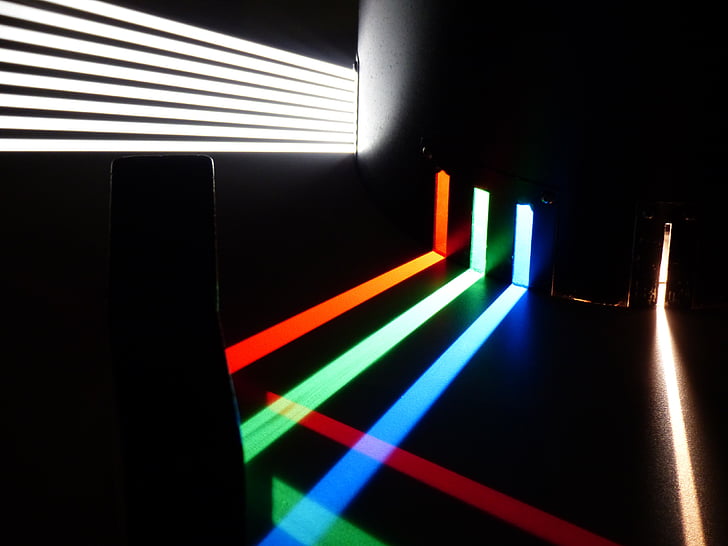 spectrum, light spectrum, optics, prism, light beam, light guide, attempt