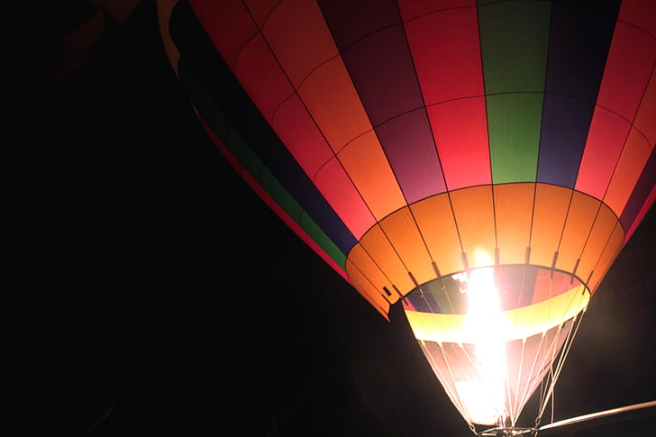 ballon, kleurrijke, brand, hete luchtballon, reizen