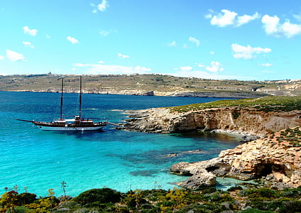 Comino, Malta, viagens, Ilha, mar, azul, paisagem
