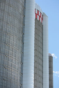 silos, granja, edificio, silo, almacenamiento de información, rural, paisaje