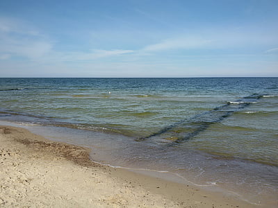 jūra, Baltijos jūros, ant kranto, paplūdimys, debesys, dangus, bangos