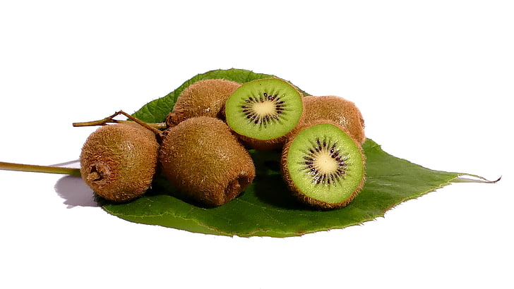Kiwi, gyümölcs, vitaminok, egészséges, zöld, élelmiszer, vágott