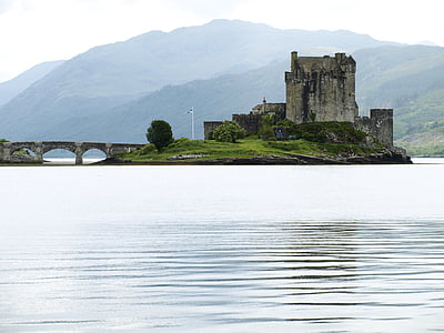 Eilean donan castle, Skotsko, jel díra, hrad, zdivo, krajina, Eilean donan
