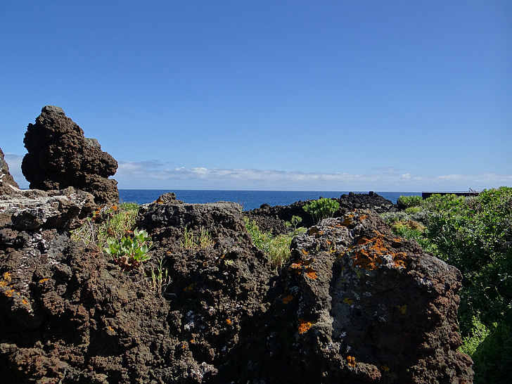 la palma, canary island, volcanic rock, rock, sea, landscape