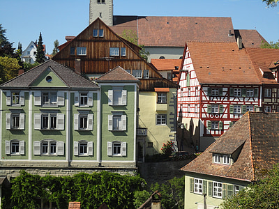fachwerkhäuser, Meersburg, Llac de Constança, Baden württemberg, Alemanya, nucli antic