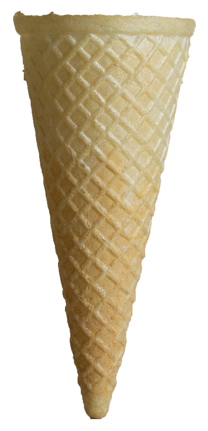 isolated, ice, cone, cream, crispy, empty, crunch