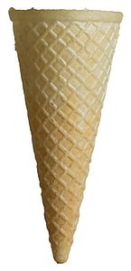 isolated, ice, cone, cream, crispy, empty, crunch