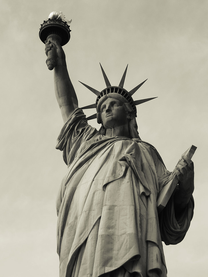 statue of liberty, ellis island, new york, patriotic, historical, monument, manhattan