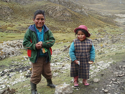 kinderen, Peru, kinderen, Zuid, Amerika, traditionele, reizen