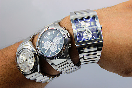 klok, horloge, hand, tijd, wit, blauw, zwart