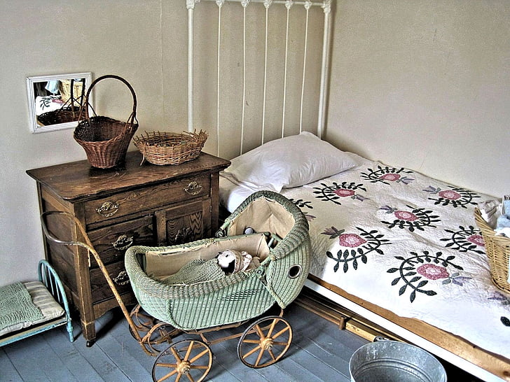 child's room, girl, historic, museum, room, antiques, old