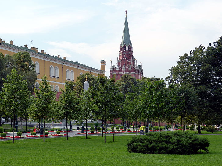 Kreml, Moskva, Ryssland, huvudstad, Park, tornet, Rush