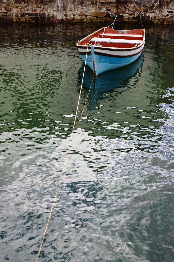 boat, water, ripples, harbour, small, calm