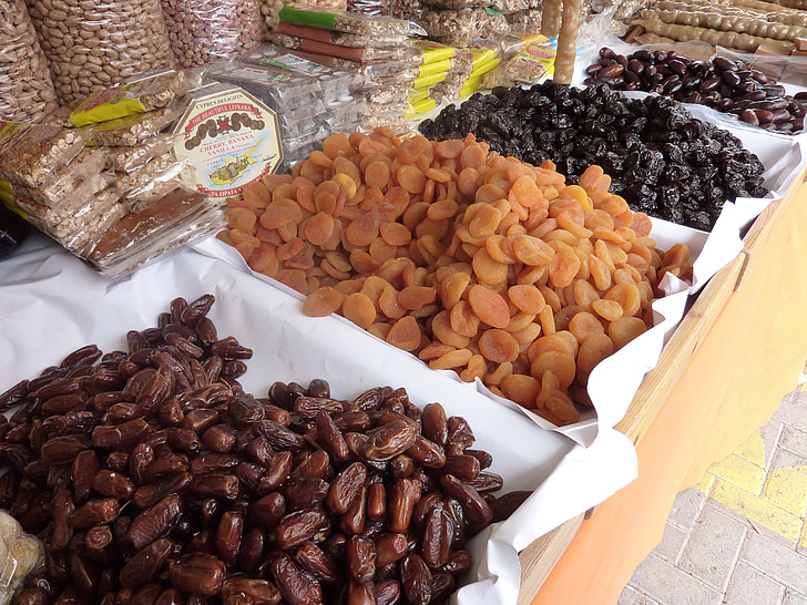 dried fruit, apricots, prunes, market, healthy, dried, snack
