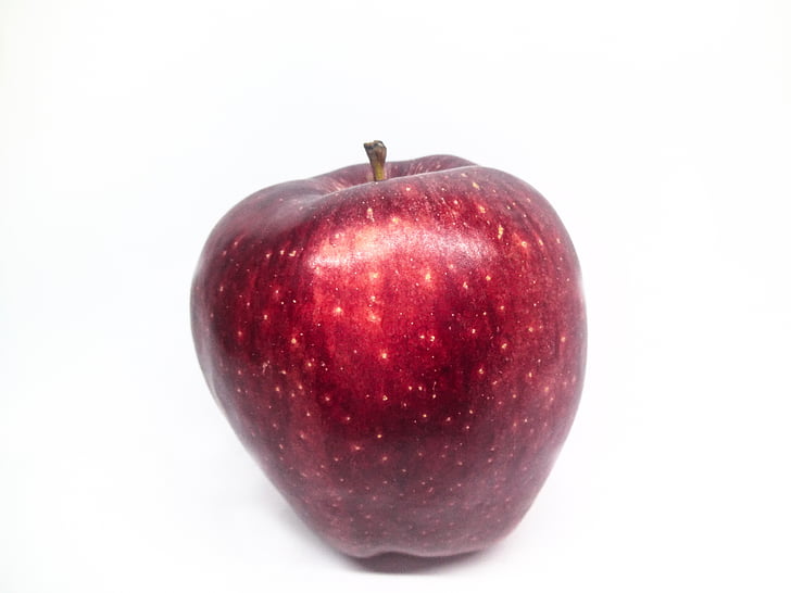 плодове, ябълка, червена ябълка, бял фон, бяло, червен, мощност