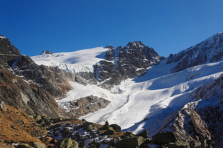 gleccser, hegyek, alpesi, langtaufers, MELAG, Dél-Tirol, Olaszország