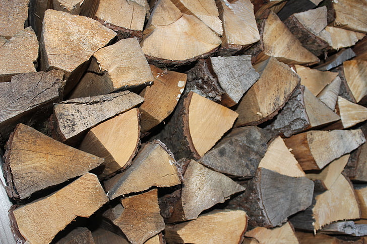 kayu, sisir benang pemotongan, tumpukan, alam, kayu bakar