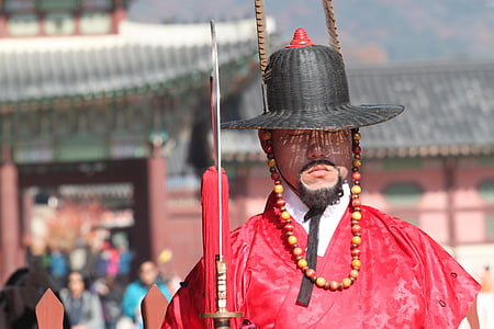 Korea, Guard, Seoul, Asia, traditionella, historia, antika
