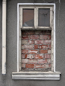 okno, ściana, cegły, Więzienie, Bukareszt, Rumunia, Architektura