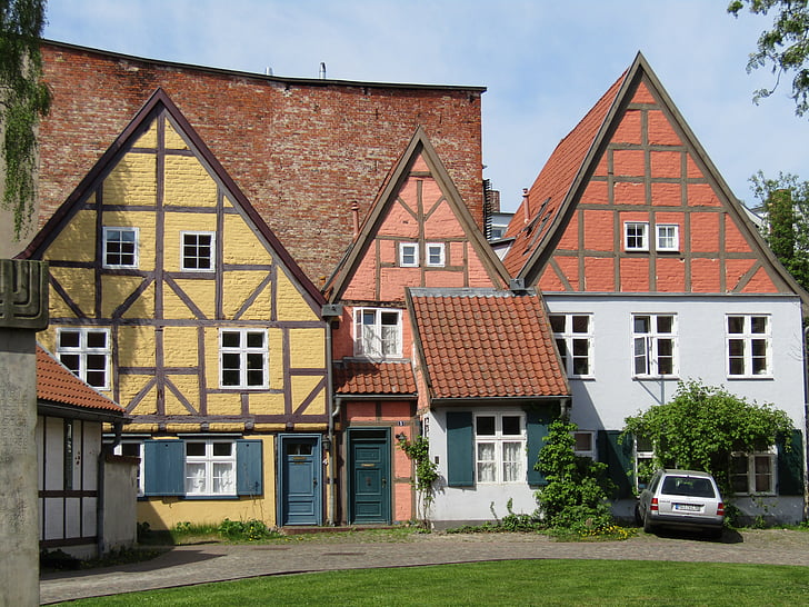 truss, casas, casco antiguo, históricamente