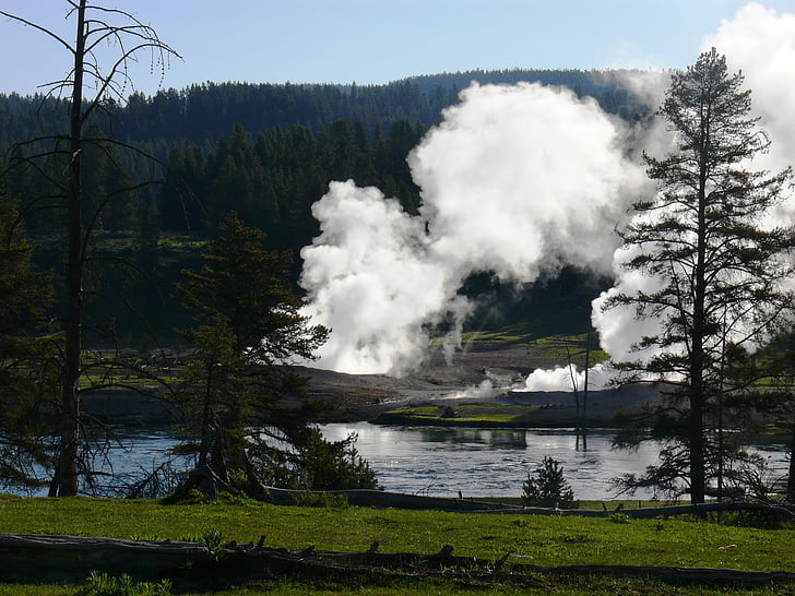 otwór na parę, park narodowy Yellowstone, Yellowstone, park narodowy, Steam