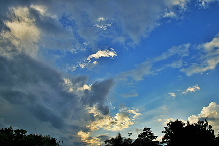 spreading cloud, sky, blue, cloud, white, spreading, light