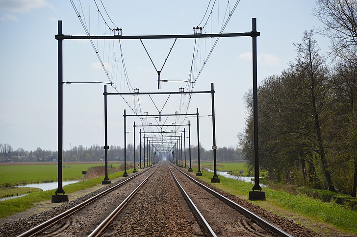 Spoorwegen, a vonat, pálya, közlekedés, vasúti, szállítás, vasúti