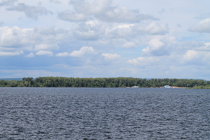 voda, řeka, Volga, obloha, dovolená, Příroda