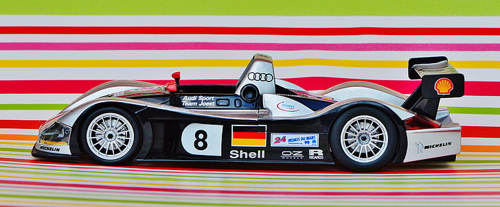 racerbil, Le mans, 1999, sølv, Auto, model bil